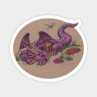 Napping Dragon (with teddy bear) Magnet