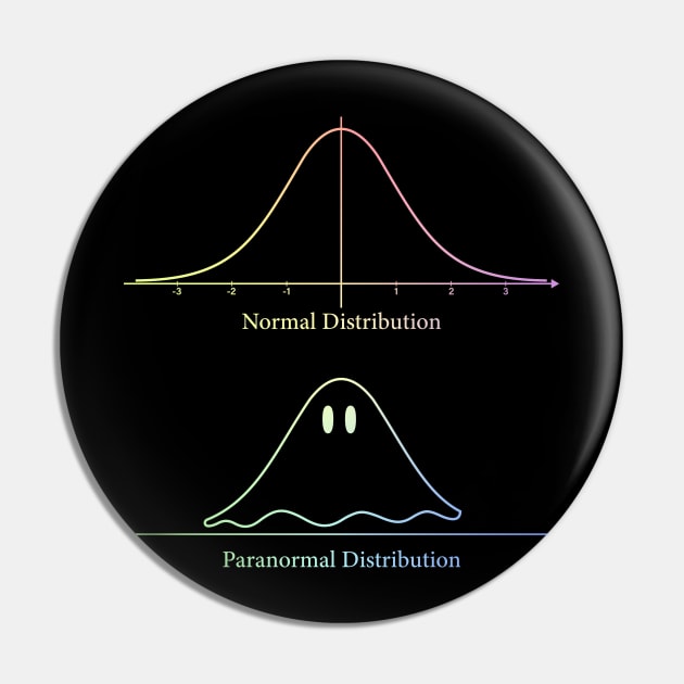 Normal Distribution, Paranormal Distribution Math Gift Pin by ScienceCorner