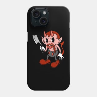 Devil With a Razor Creepy cartoony Horror Art Phone Case