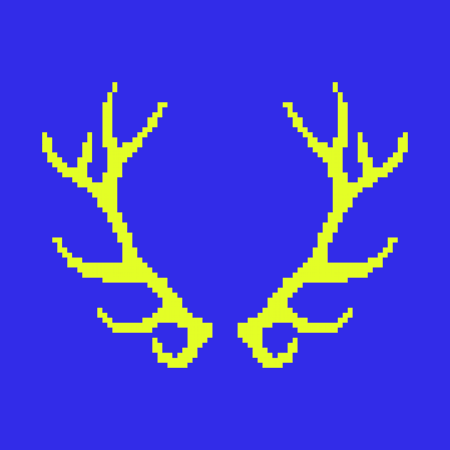 Yellow Pixel Antlers by PixelArtPlanet