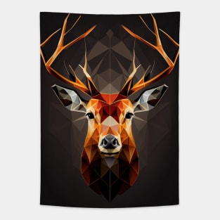 Triangle Deer - Abstract polygon animal face staring Tapestry