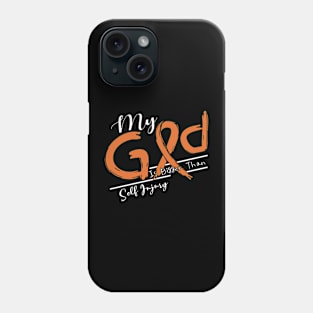 Self Injury Awareness My God Is Stronger - In This Family No One Fights Alone Phone Case
