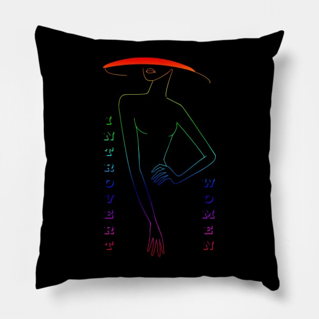 Introvert Women Rainbow Pride Pillow by neogu