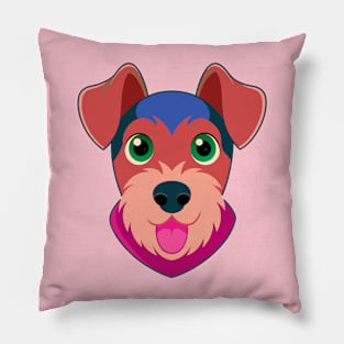Airedale Terrier Dog Face Pillow