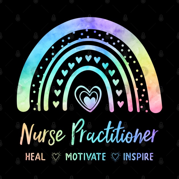 Nurse Practitioner NP Watercolor Rainbow Nursing by ARTBYHM