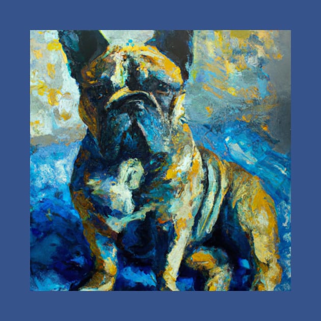 French Bulldog in the style of Van Gogh by Star Scrunch