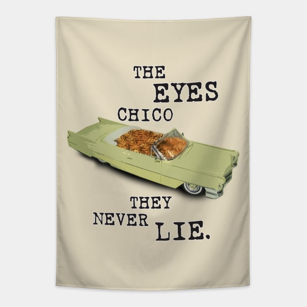 The Eyes Chico They Never Lie. Tapestry by DavidLoblaw