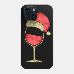 Christmas Gift - Glass of Red Wine Santa Hat Phone Case