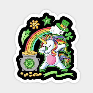 Lepricorn Leprechaun Dabbing Unicorn Girls St Patricks Day Magnet