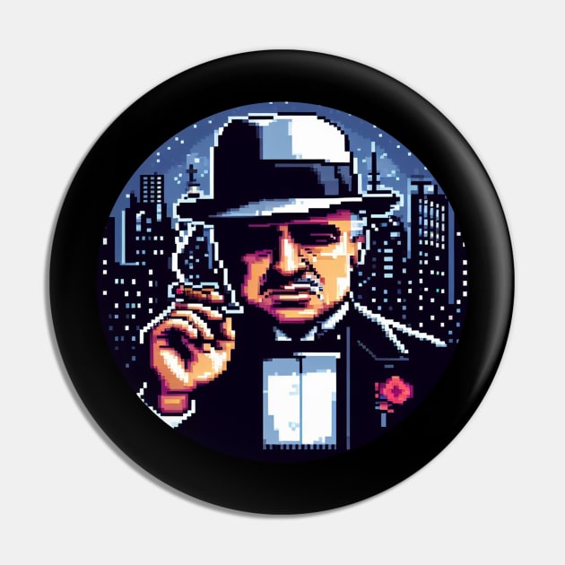 8BIT Vito Corleone Pin by nerd.collect