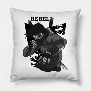 Black And White Rebel Pillow