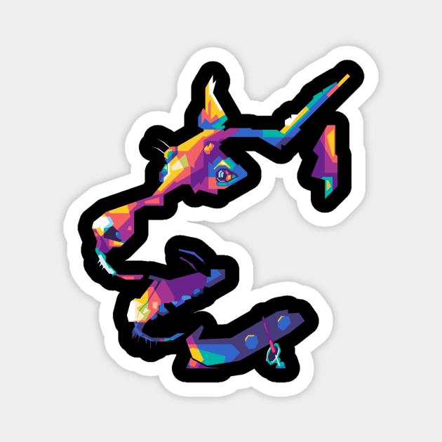 black pop art dog Magnet by Rizkydwi