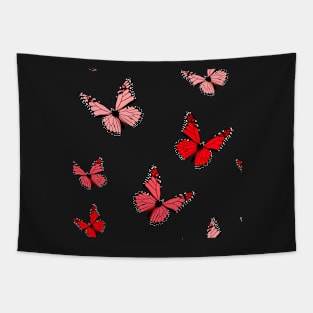 Red Butterfly Pattern Tapestry