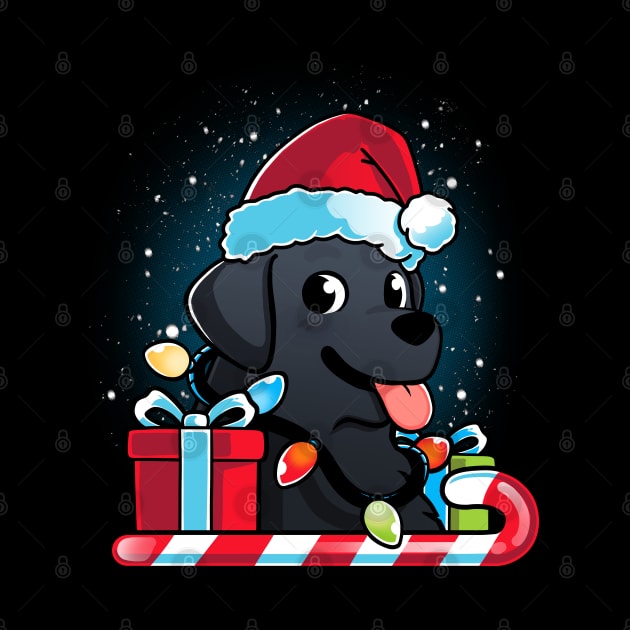 Black Labrador Dog Christmas by Digital Magician