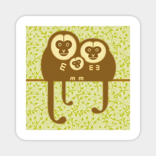 Monkeys Magnet by Scott Partridge