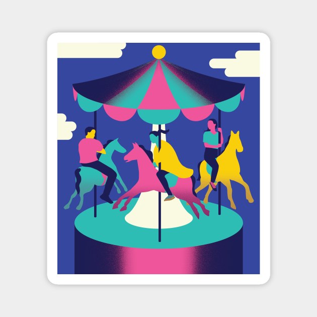 Merry go round Magnet by Neil Webb | Illustrator