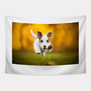 Jack Russell Terrier Digital Painting Tapestry