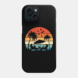 Couples on Tropical Summer Beach Retro Vintage Sunset Hawaii Phone Case