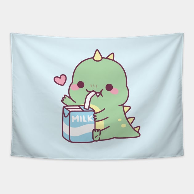 Cute Little Dino Loves Milk Sticker for Sale by rustydoodle