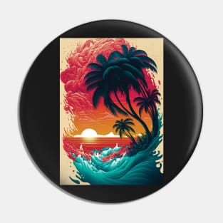 Sunset Palm Pin