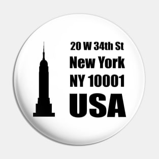 Empire State Building Silhouette Address Pin