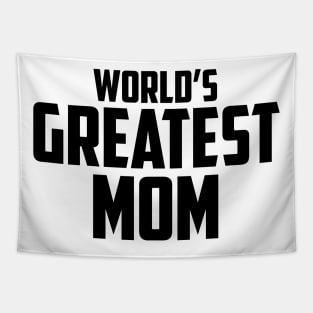 World's Greatest Mom Black Bold Tapestry