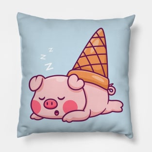 Cute Pig Ice Cream Sleeping Cartoon Pillow