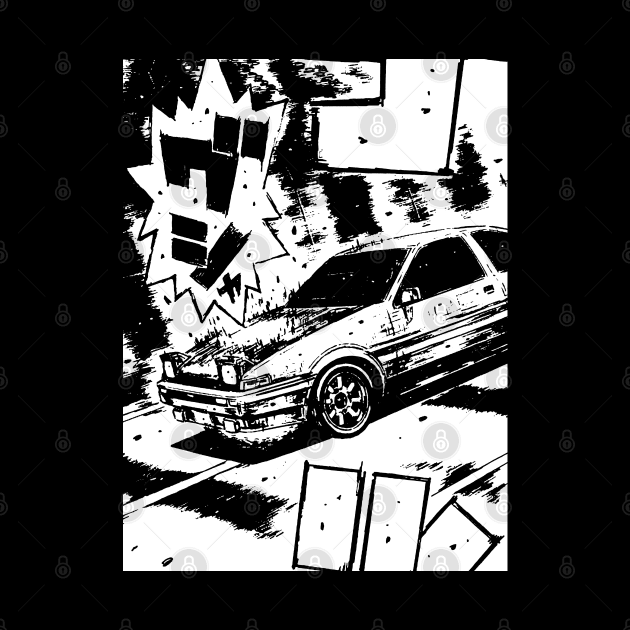 Initial D AE86 Japanese Drift Racer Drifting Car Anime Manga JDM by Neon Bang Bang