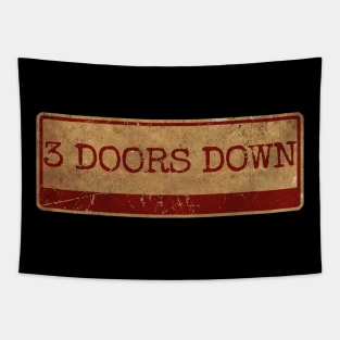 Aliska text red gold retro 3 Doors Down Tapestry