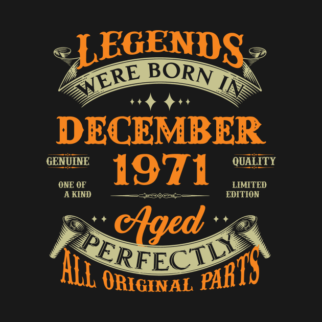 52nd Birthday Gift Legends Born In December 1971 52 Years Old by Schoenberger Willard