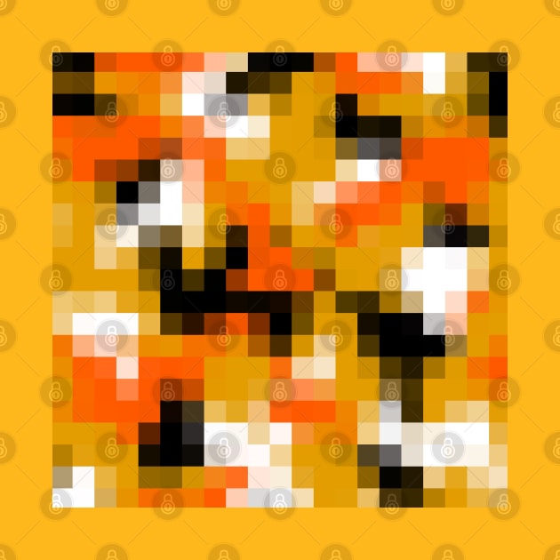 Original Pixelated Orange Retro Style Camouflage Design by DankFutura