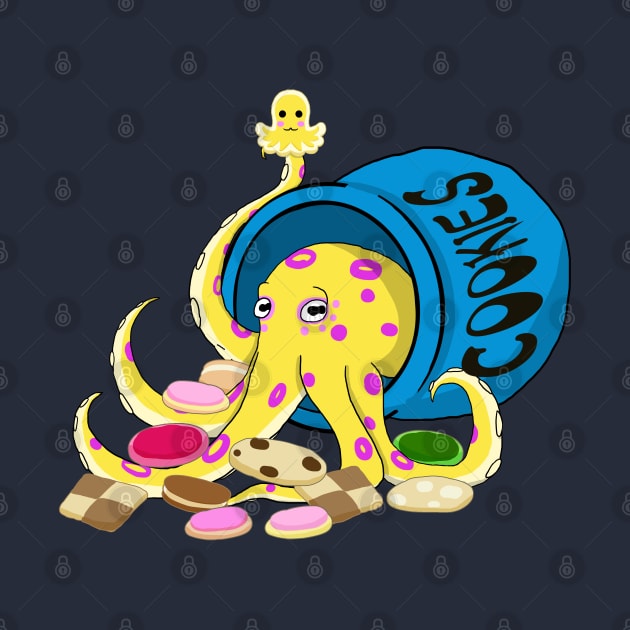 Octopus in a cookie jar (yellow with rings) by VixenwithStripes