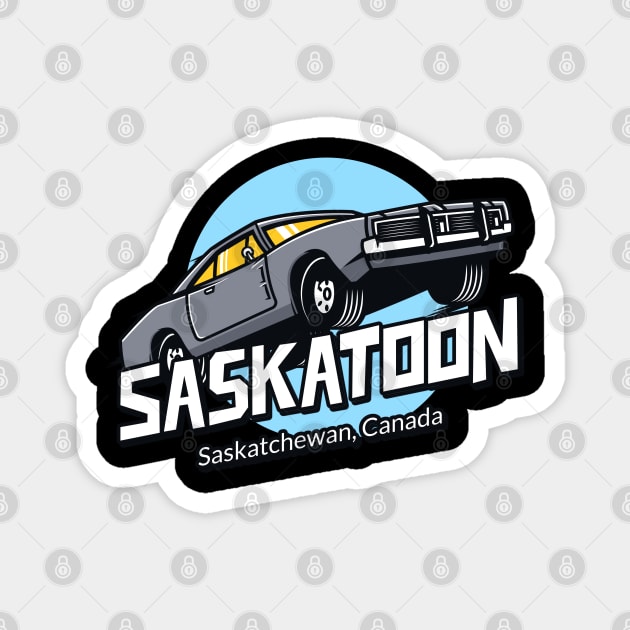 Saskatoon Street Revival Vintage Comic Branding Magnet by Stooned in Stoon