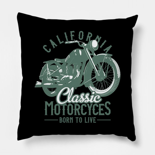 California classic motocycle Pillow by Design by Nara