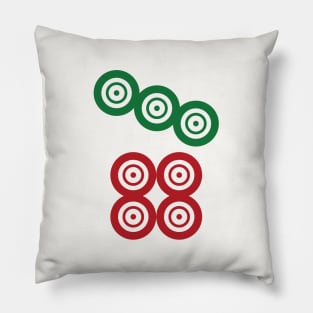 Seven Circle Wheel Dot Qi Tong 筒 Tile. It's Mahjong Time! Pillow