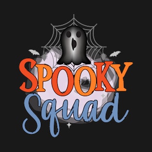 Spooky Squad Funny Cute Black Ghost Halloween Quote T-Shirt