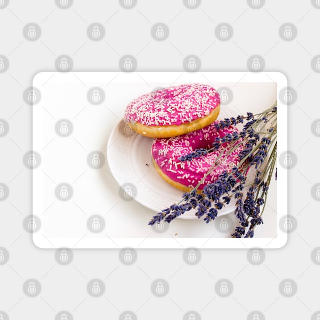 Donuts and Lavender photo print mask. Magnet by CreativeJourney