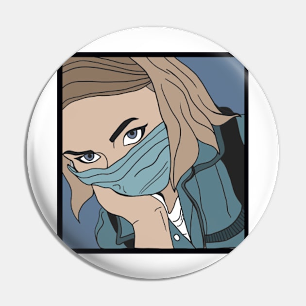 Girl in mask Pin by EmeraldWasp