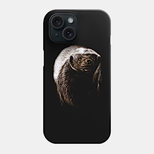 Defiant Defender: Honey Badger Stands Guard in This Striking Tee Design Phone Case