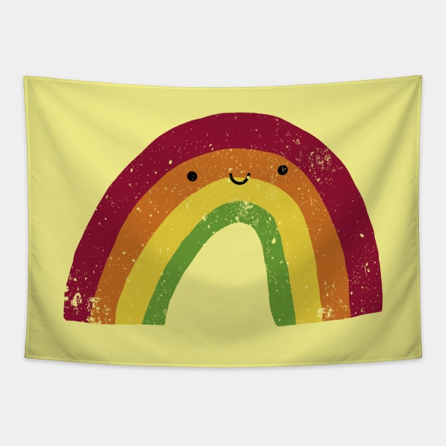 Happy Little Rainbow (retro) Tapestry by designminds1