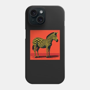 Zebra on an Orange Background Phone Case