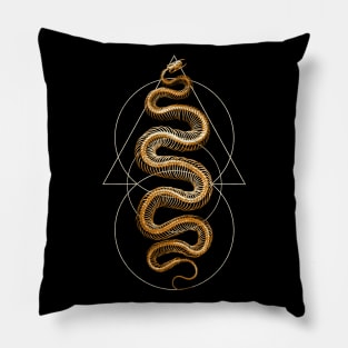 Snake on geometric Pillow