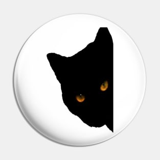black cat face Pin