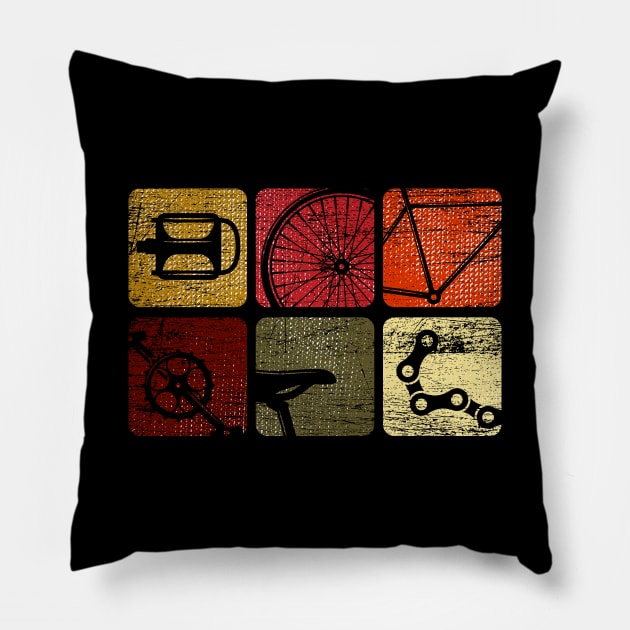 Pop Art Bike Grunge Pillow by ShirtsShirtsndmoreShirts