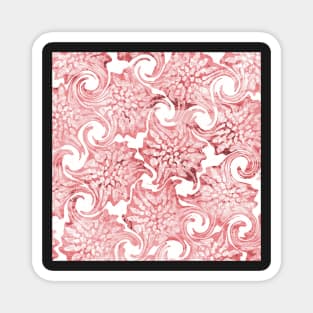 Pink Floral Fancy Swirls Magnet