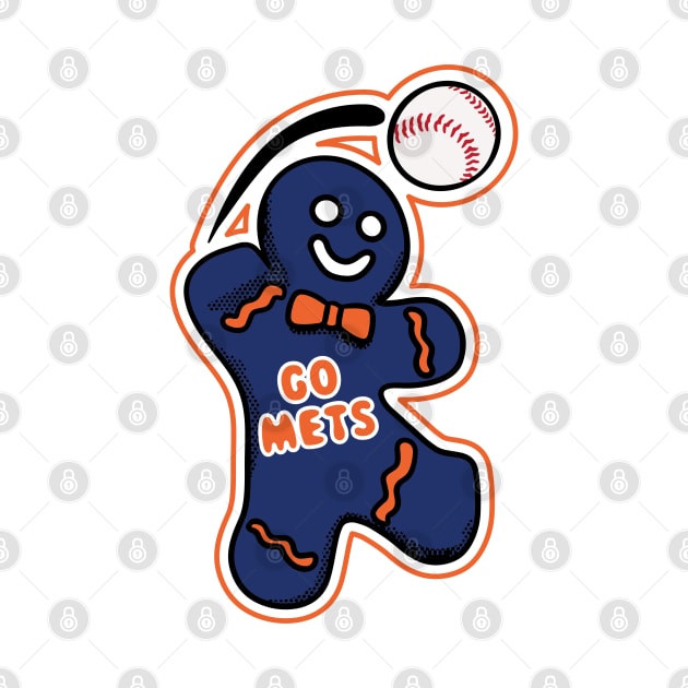 New York Mets Gingerbread Man by Rad Love