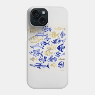 fish inkings navy gold Phone Case