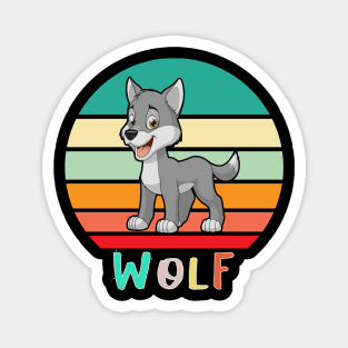 Vintage Retro Wolf Magnet