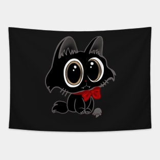 Cute hunter black kitty Tapestry