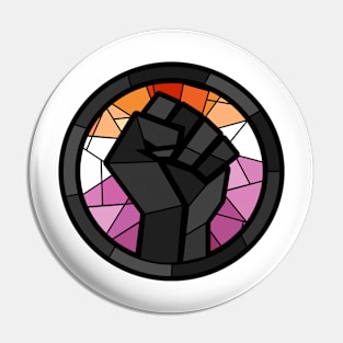 BLM Stained Glass Fist (Lesbian) Pin